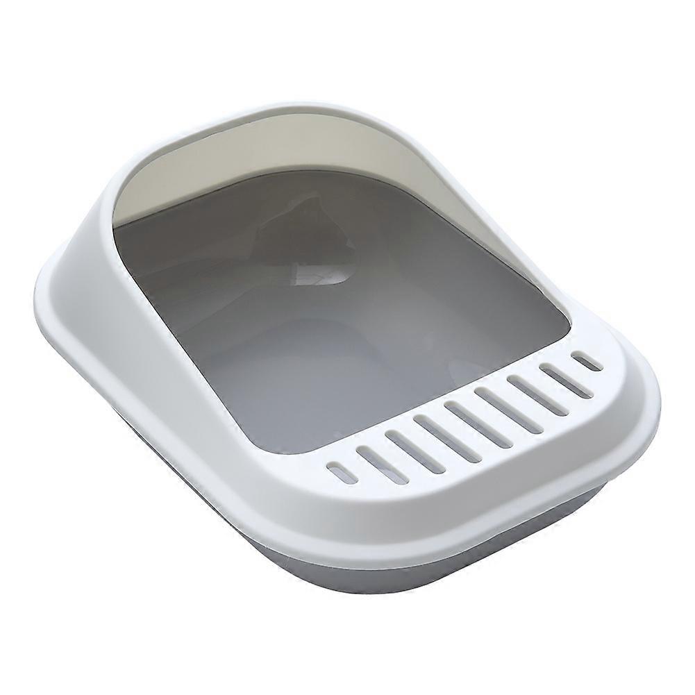 Open Top Cat Litter Box-Grey