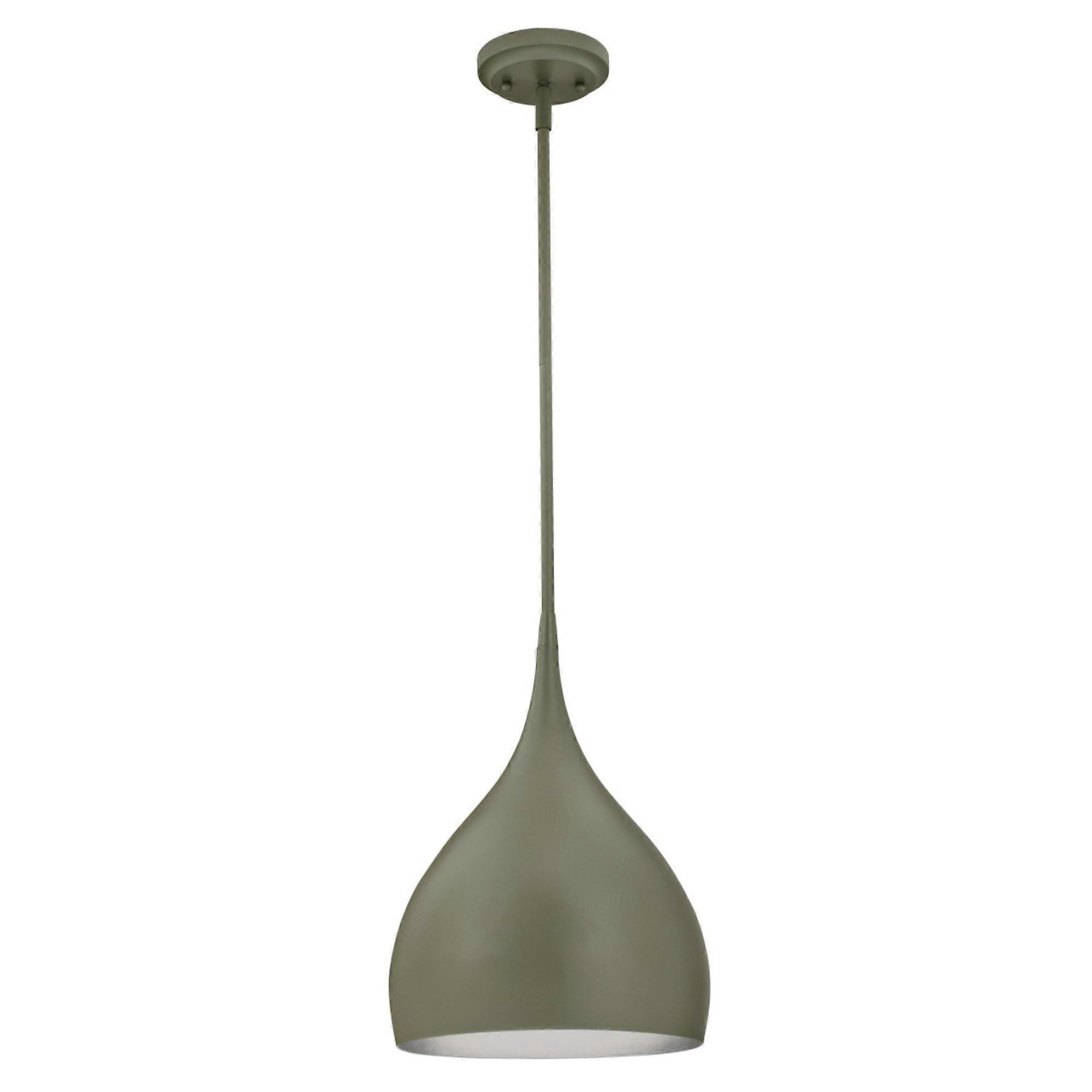 Suspension Drop Gris Mat / Argent avec 1 Lampe