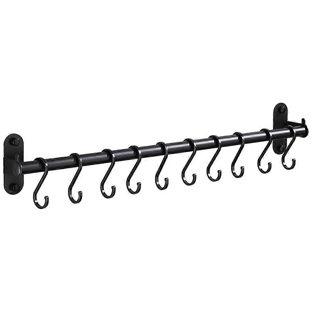Wall Mounted Metal Kitchen Utensil Holder Rack with 10 Hooks