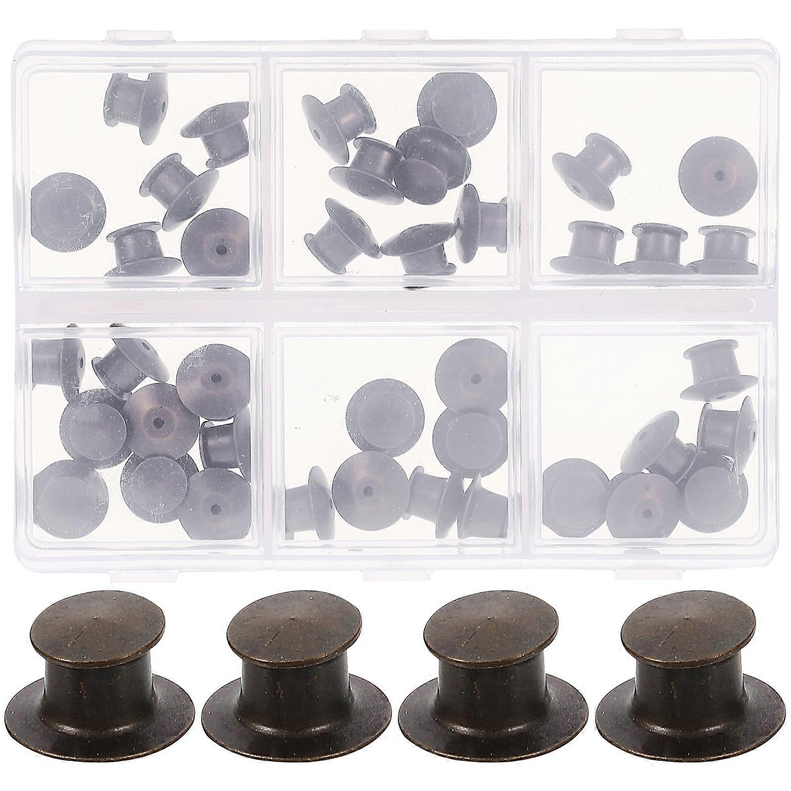 1 Box of Alloy Enamel Lapel Pin Backs Lapel Pin Backs Pin Safety Backs Flat Round Pin Clasp