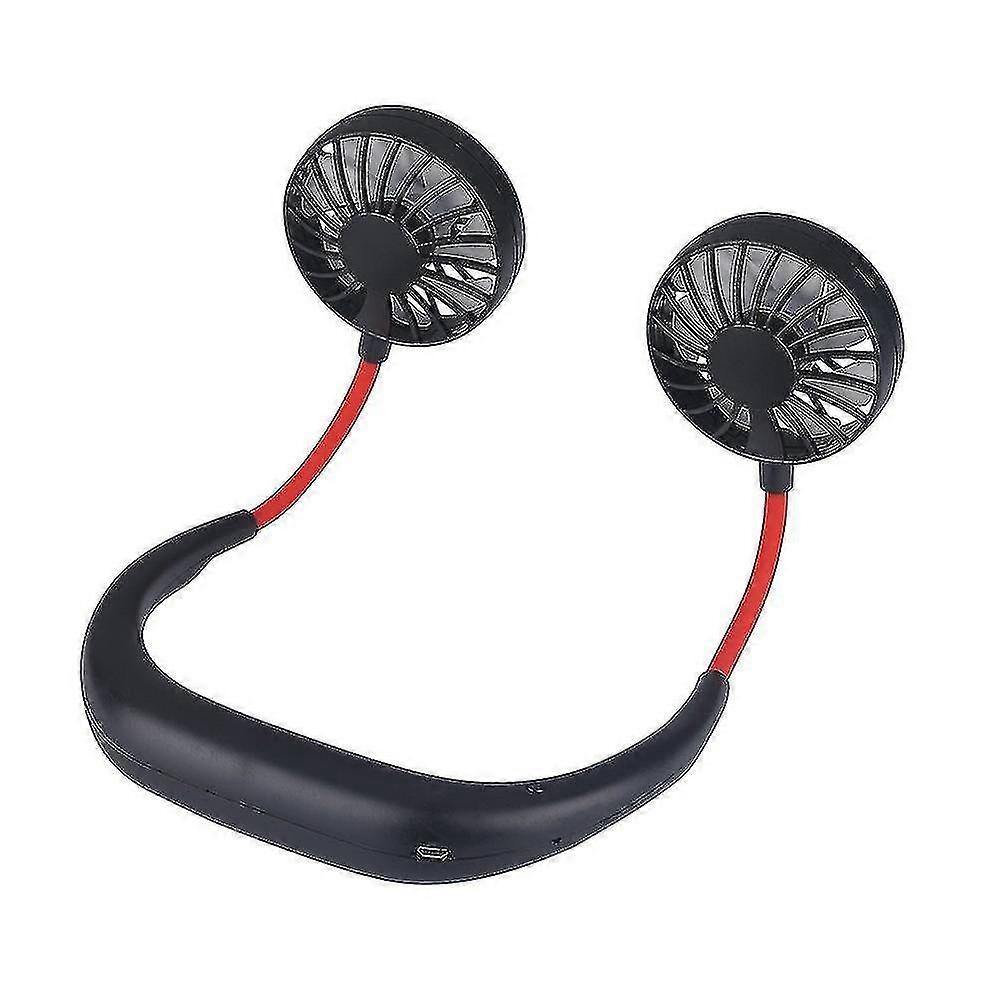 Corée Blueberry Mains libres Cou Suspendu Double usage Ventilateur Lazy Fan Neck Hanging Fan
