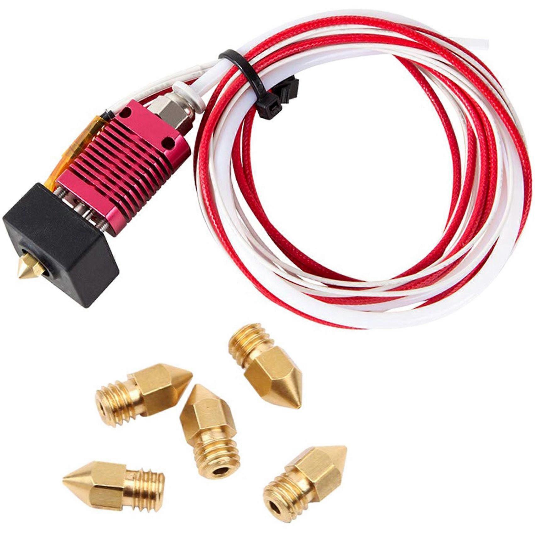 3D Printer Extruder Assembled Mk8 Hot End Kit For 3 / 3 Pro With Aluminum Heating Block, 1.75Mm, 0.