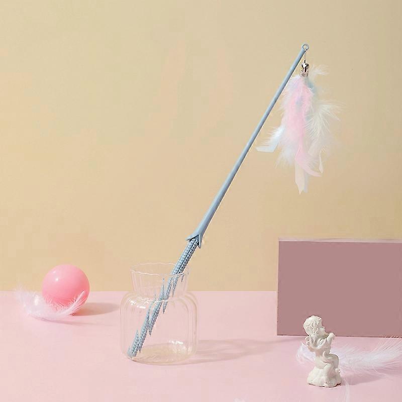 Detachable Bell and Feather Cats Teaser Corn Blue