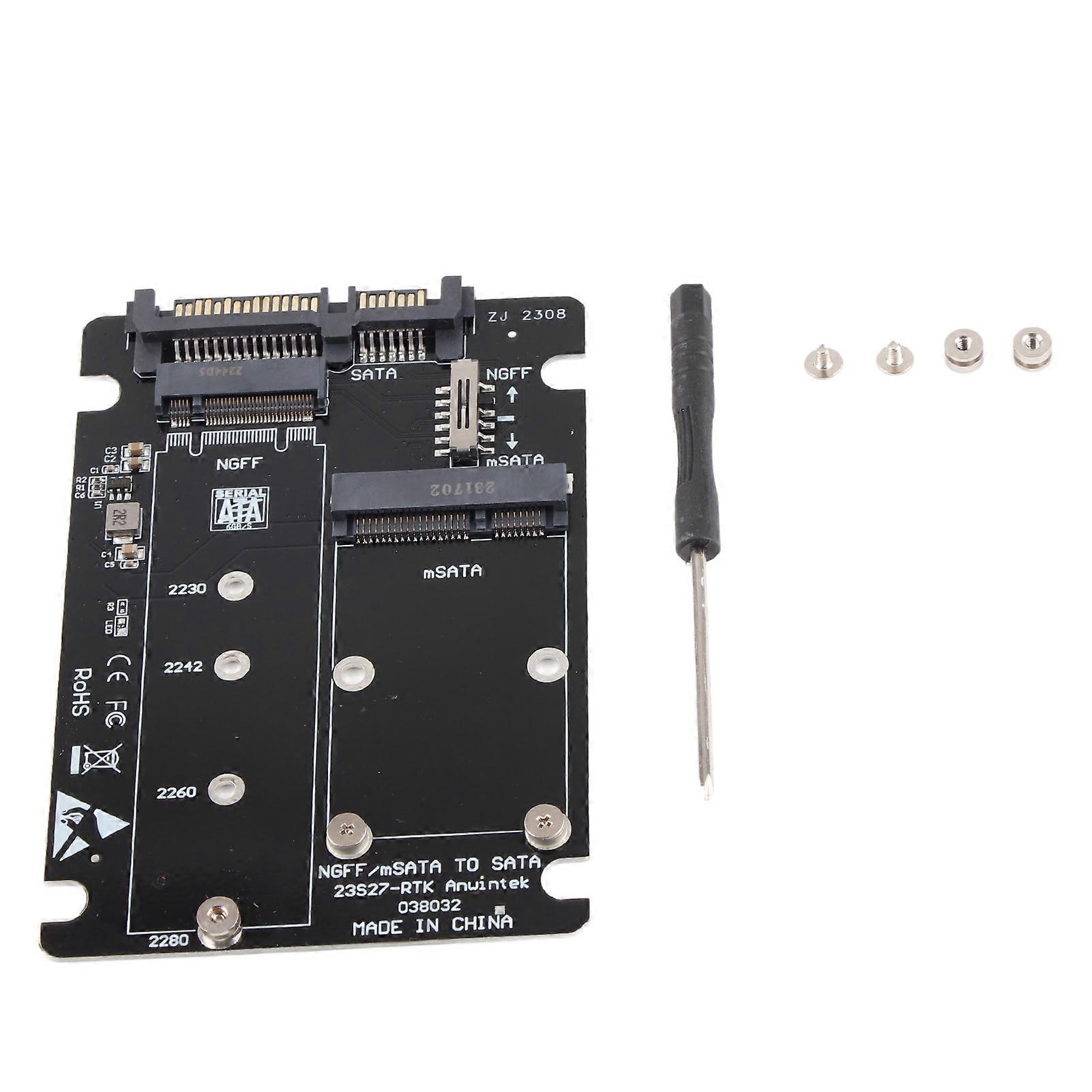 2 in 1 Mini M.2 NGFF &amp; MSATA SSD to SATA 3.0 Hard Disk Adapter Converter Card
