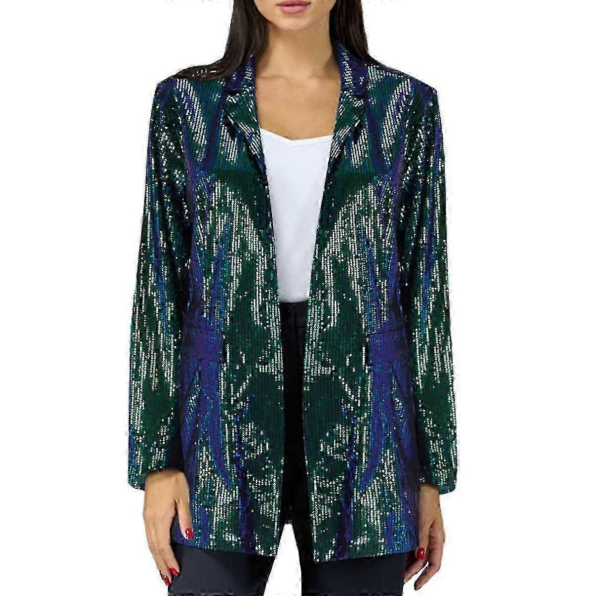 Femmes Sequin Veste Blazer Casual Open Coat