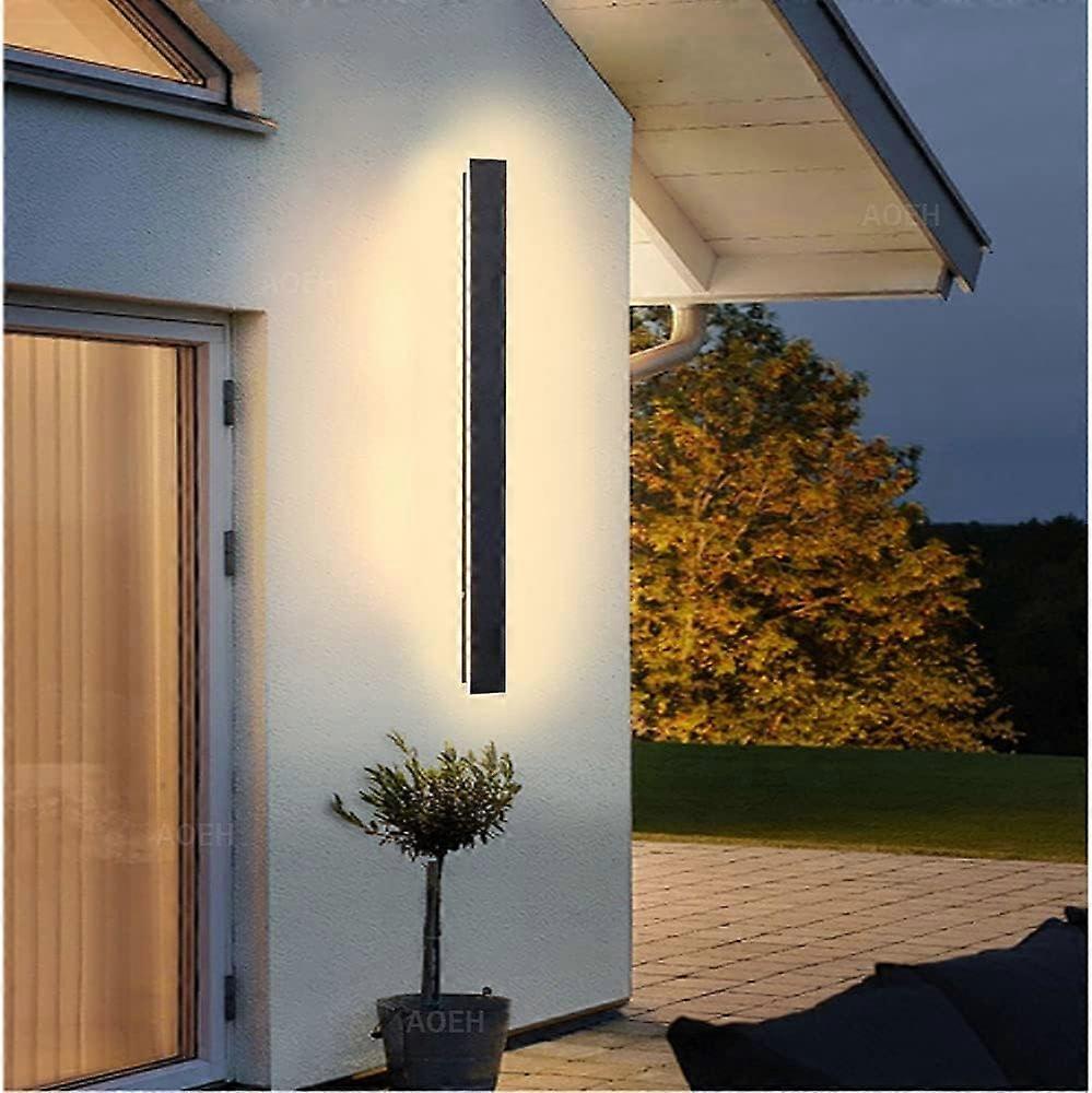 Applique Longue Applique Villa Applique Noire Applique Murale Led D'extrieur En Aluminium Acrylique tanche Ip65 Pour Jardins, Terrasses, Chambres, App