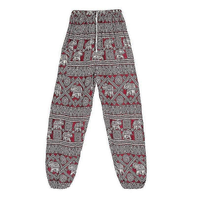 Elephant Design Loose Fit Harem Byxor Hippie Workout Party Beach Byxor Byxa Superb
