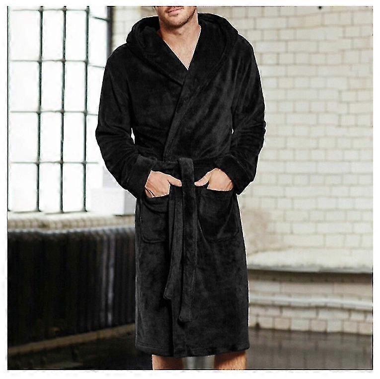 Snuggaroo Mens Soft Velo Manga Comprida Capa Com capuz Lounge Bath Robe Roupão