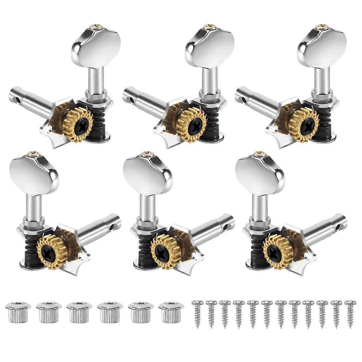 3L3R 6Pcs 1:18 Guitar String Tuning Pegs Tuner Machine Heads Knobs Tuning Keys for Acoustic or Elec