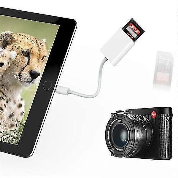 SD Card Reader Compatible with iPhone iPad Camera, Dual Card Slot Memory Card