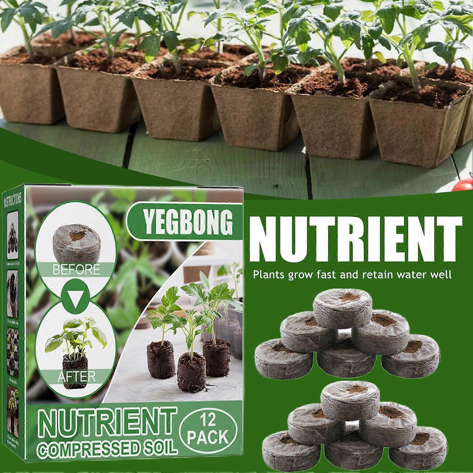 12Pcs Gardening 3cm Diameter Seedling Soil Compressed Seedling Nutrient Block