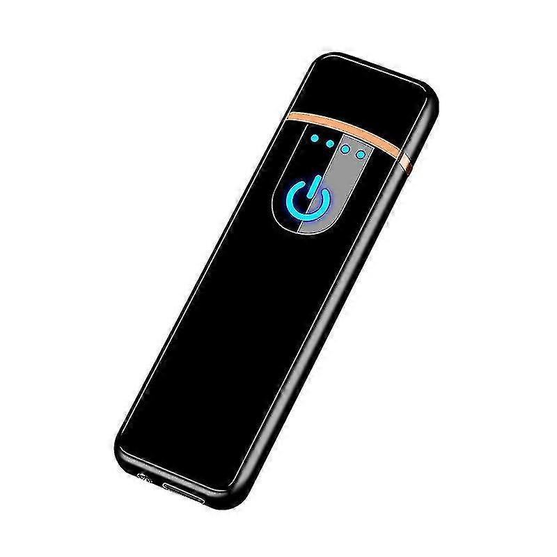 Usb Ricaricabile Elettronico Toung Finrprint Led Sensore Doppio Facciale Senza Fiamma Per Ette