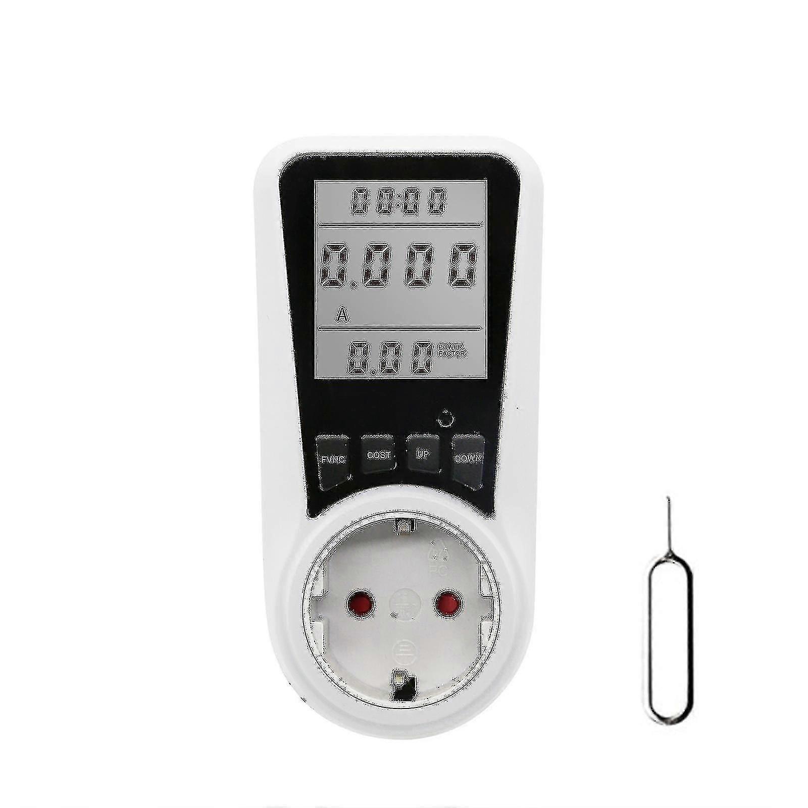 Electricity Meter For Socket, Current Meter, 16 A Energy Cost Meter, Power Consumption Meter With Lc