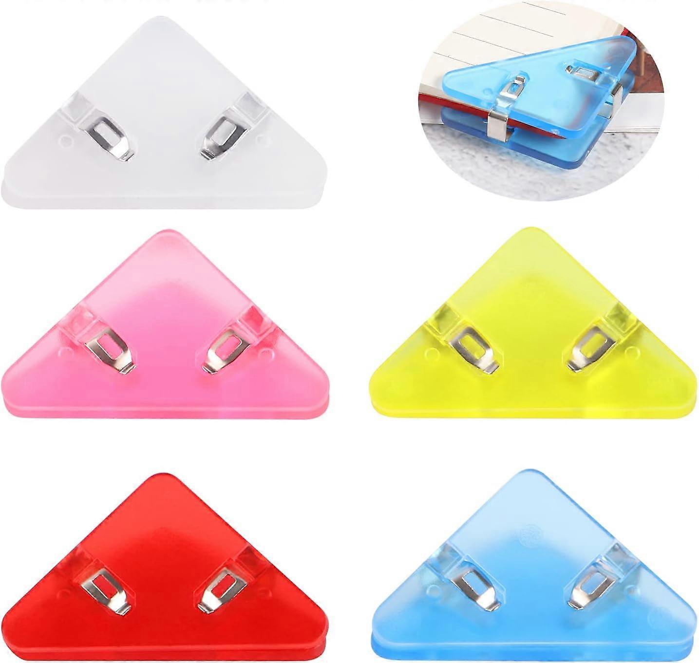 15pcs Paper Corner Protector Clips 50 x 37mm Triangular Clips for School Kindergarten Multicolor,2024 Ping