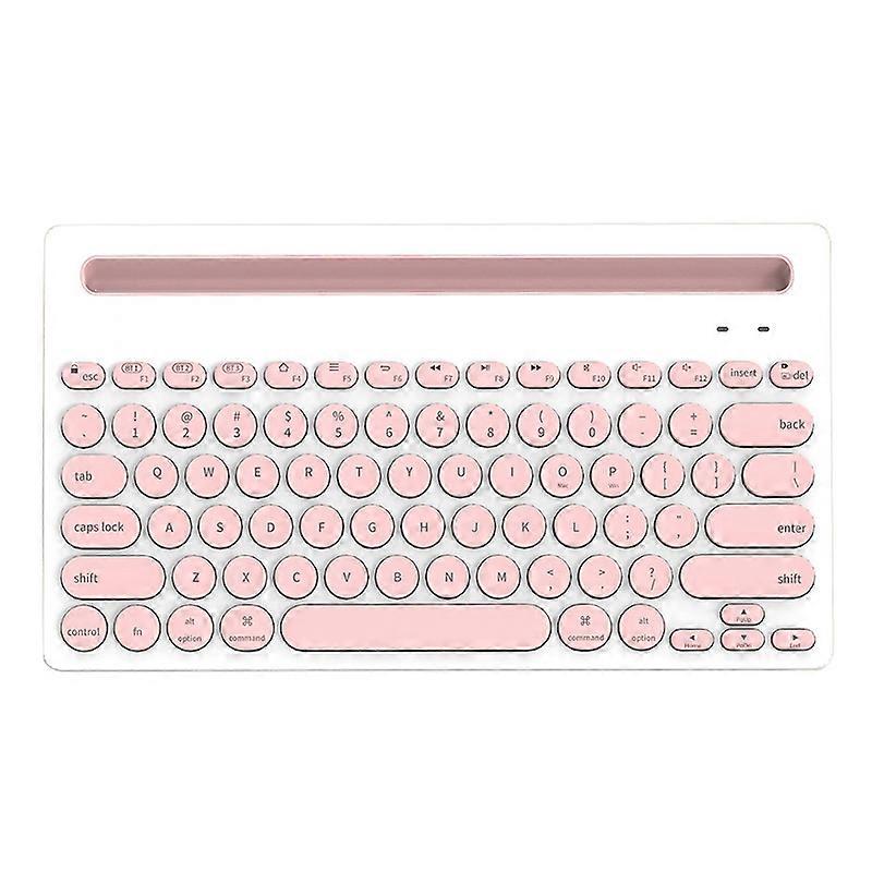 Multidevices Bluetooth Keyboard Built-in Cradle for Phone/Tablets Support Android/IOS/Windows 3 Devices Connected Simultaneously