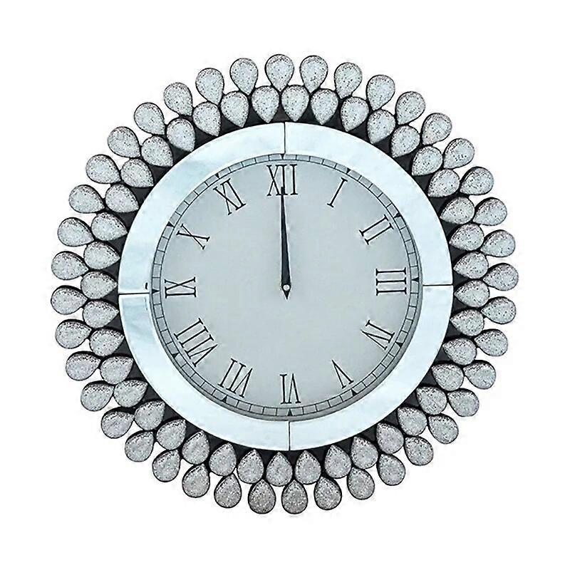 Redkid Verre Miroir Horloge Murale Design Moderne Numérique 60cm Grand Diamant 3d Argent Horloges Mu