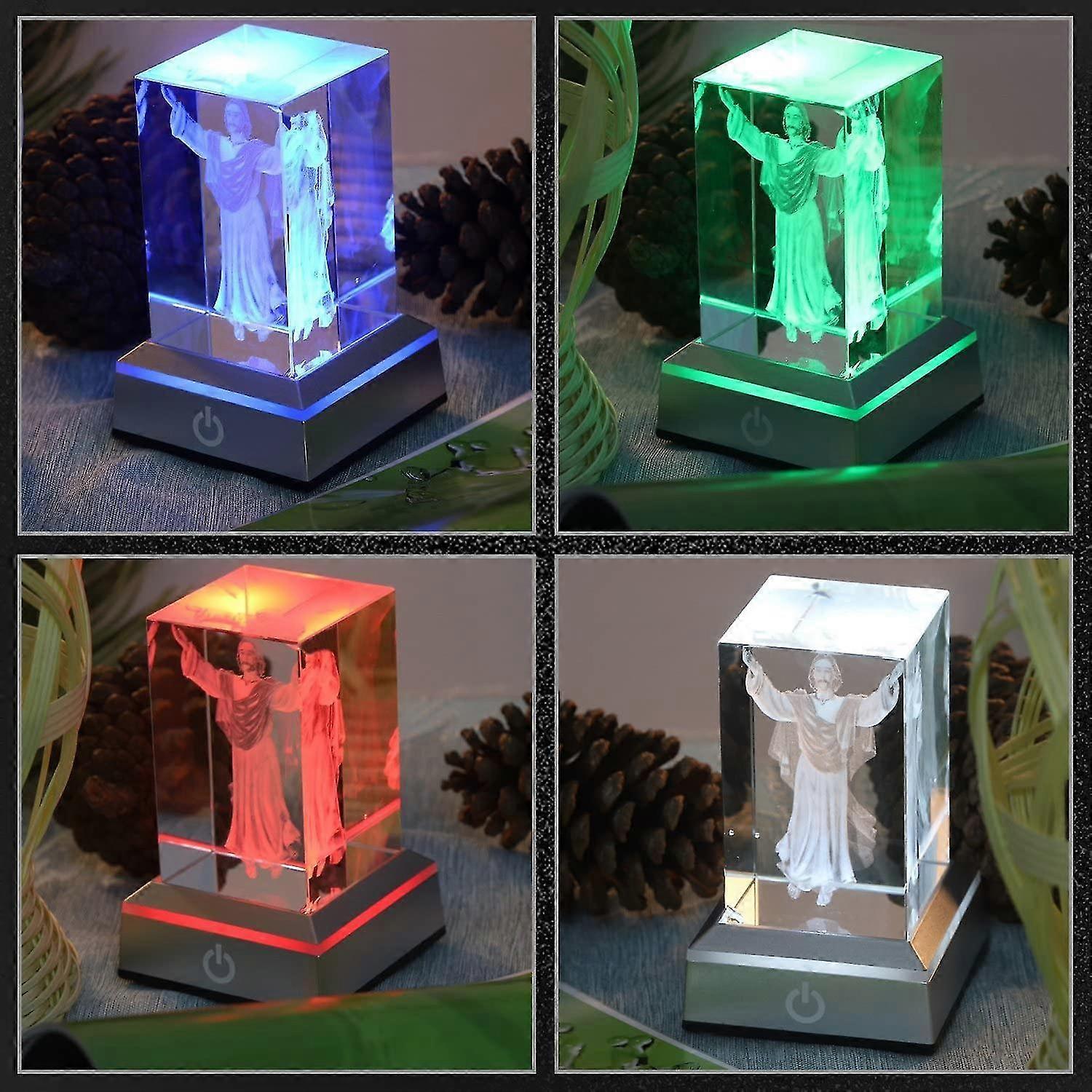 thumbnail image 2 of ERWEI LED Light Base For Crystal 3D Glass Art Colorful Lighted Square Stand Display Plate Flat 2 of 12