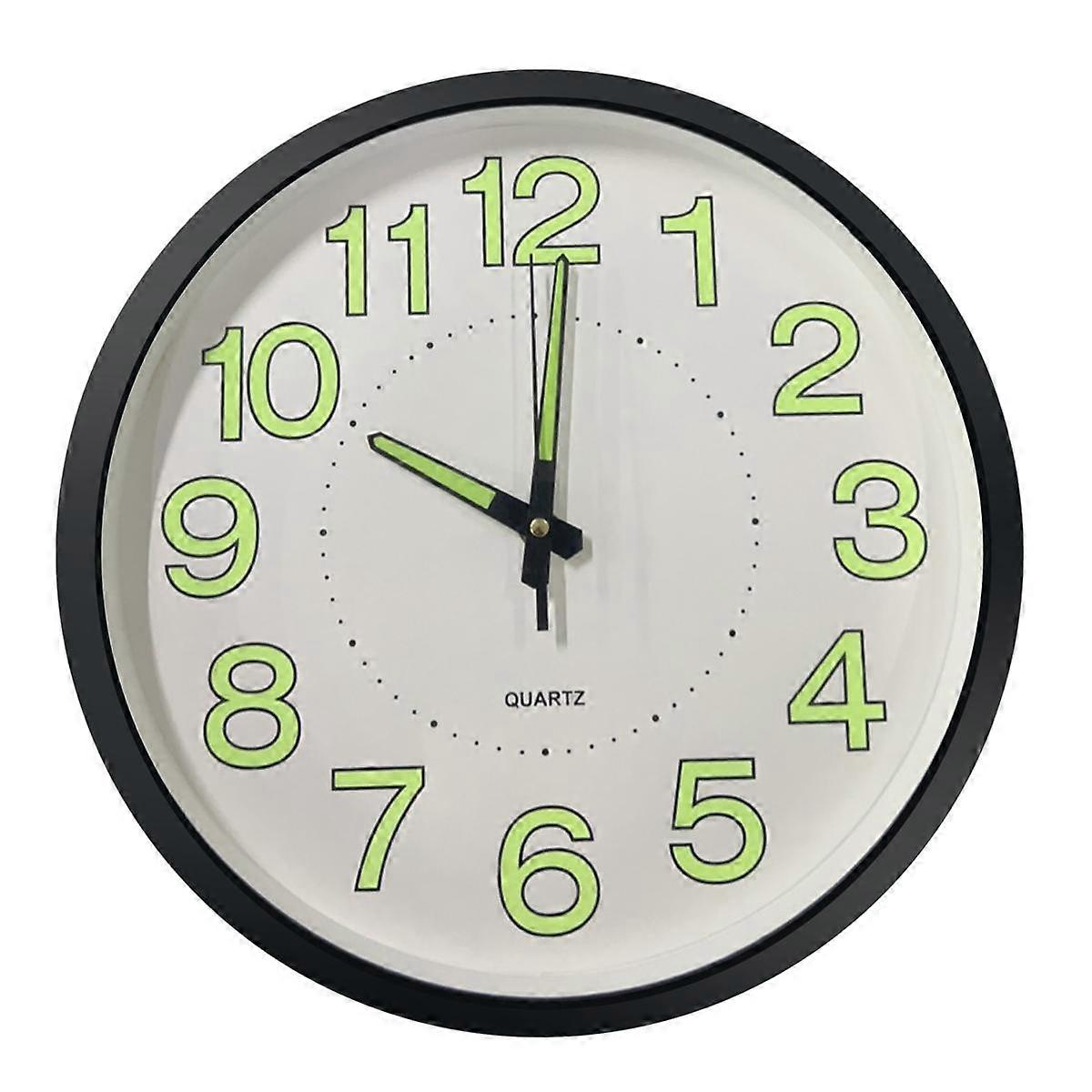 12 Inch / 30cm Luminous Wall Clock Silent with Night Light Glow in the Dark Round Clock, Living Roo