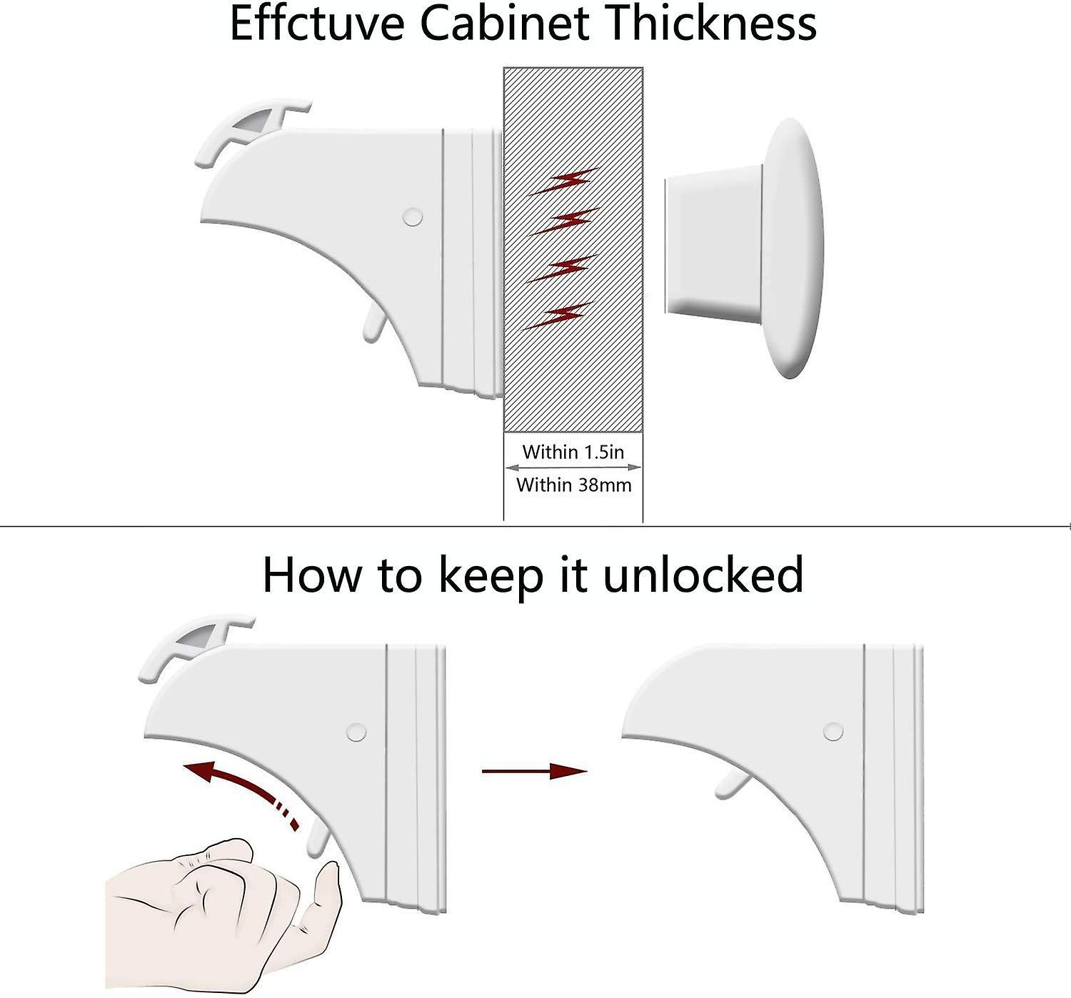 Child Safety Cupboard Locks, 2 Keys & 8 Locks, Bonus