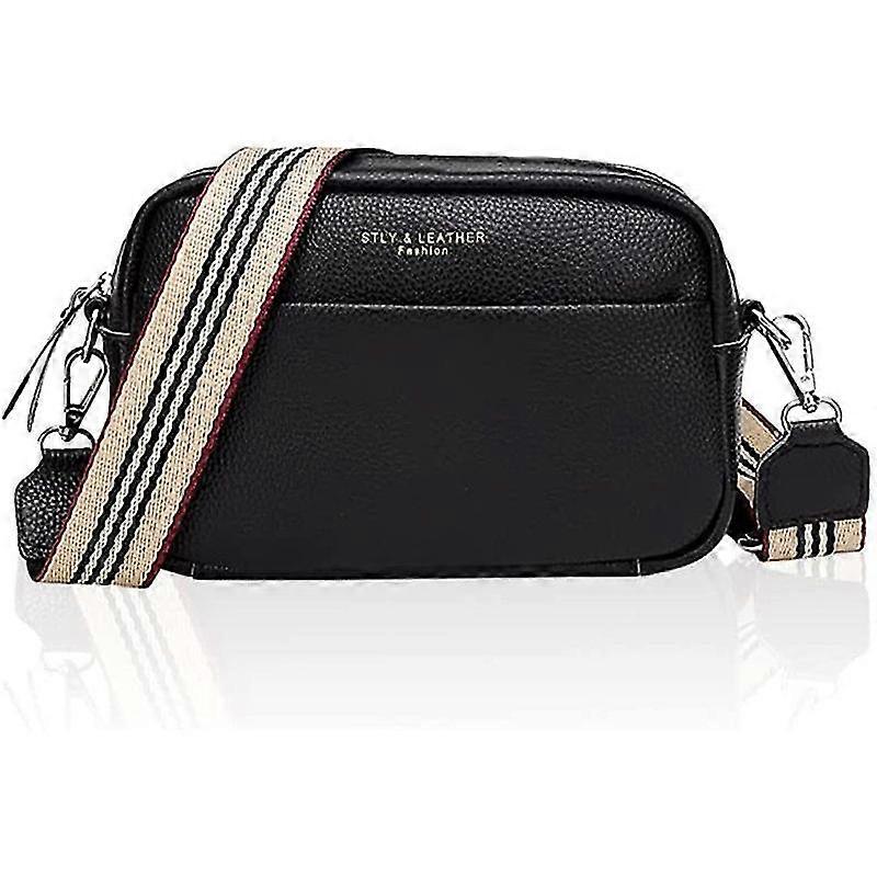 Handytasche Crossbody Bag Damen Leder Breiter Gurt Handtasche