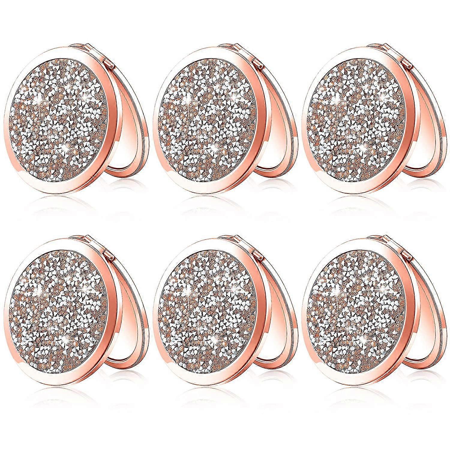 6pcs Magnifying Compact Cosmetic Mirror