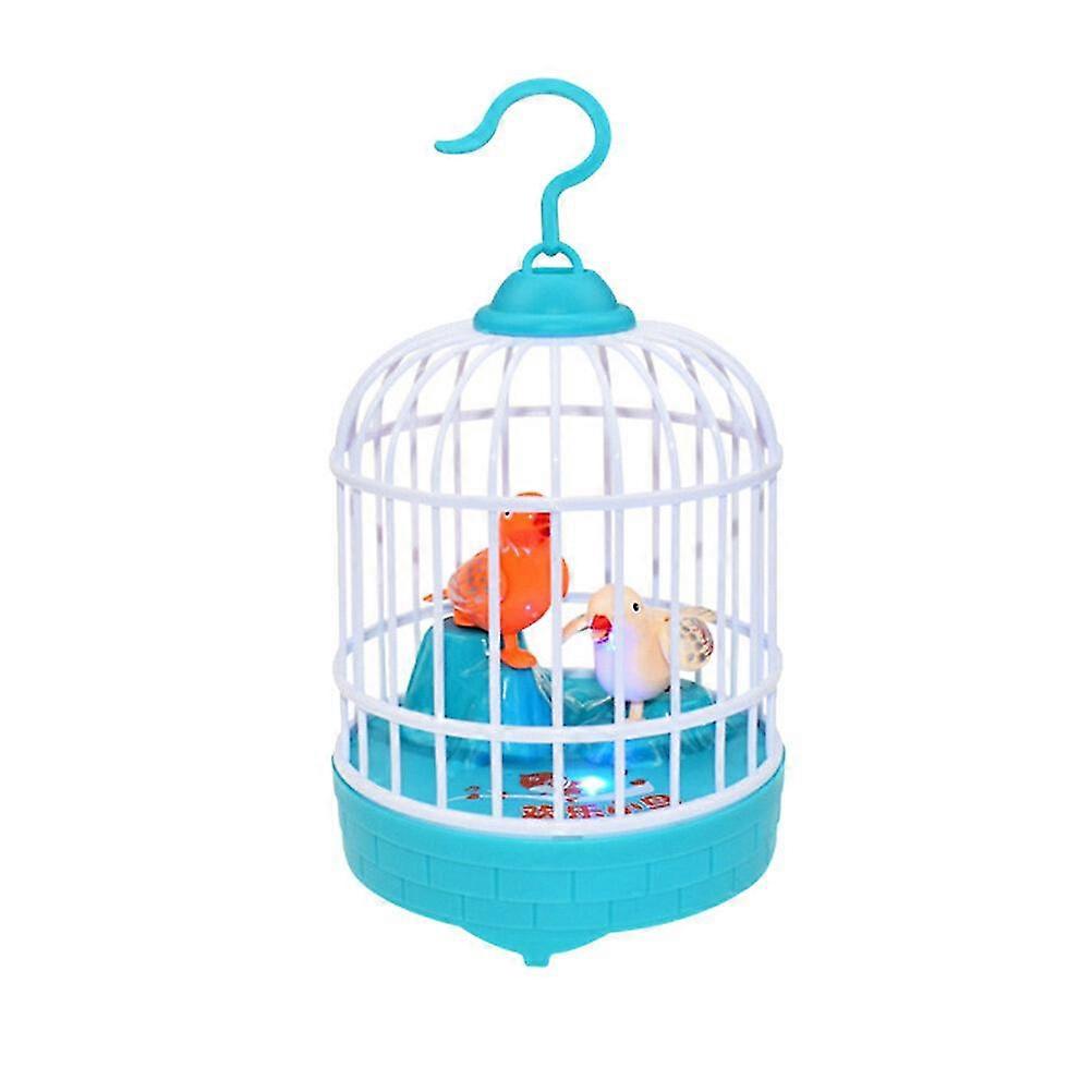 1 Pc Singing Bird Cage Voice Control Educational Plaything Without Battery