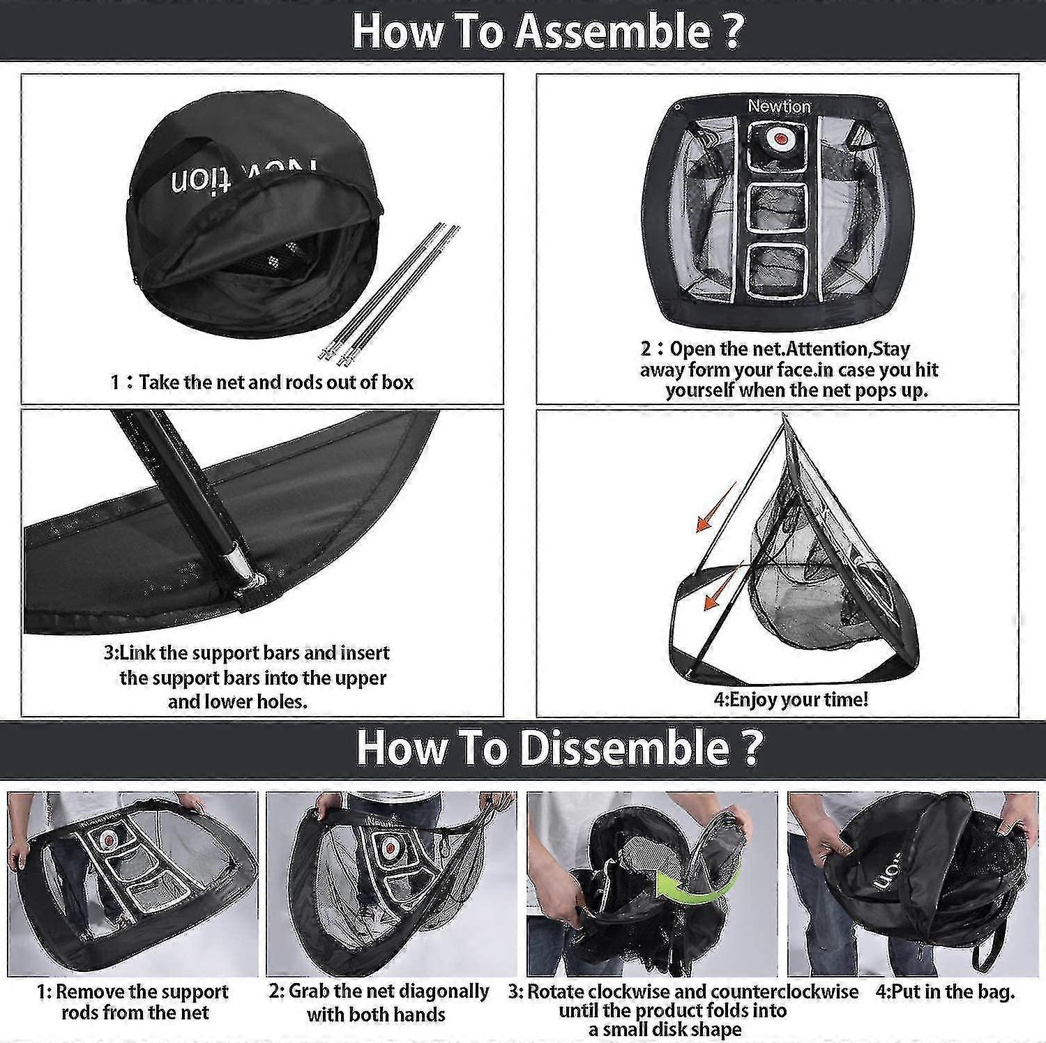 Indoor/outdoor Golf Hitting Nets, Foldable Golf Accessoriesblack