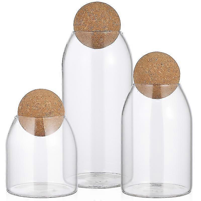 3pcs Glass Storage Tank