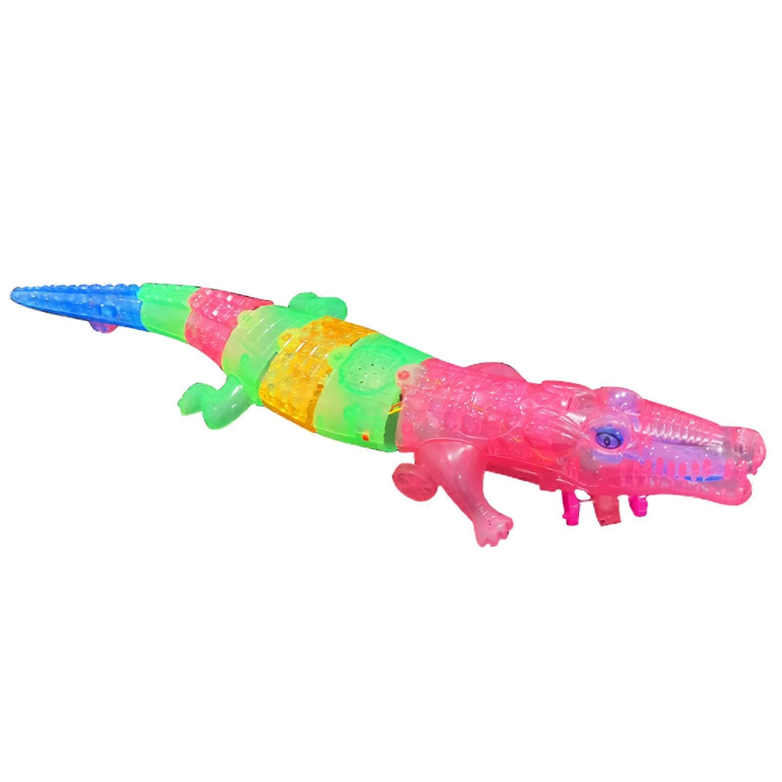 Portable Crocodile Toy Educational Musical Electric LED Luminous Animal Model Toy for Kids KAESI