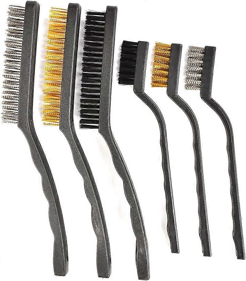 6Pcs Wire Brushes Set for Cleaning Welding Slag, Rust