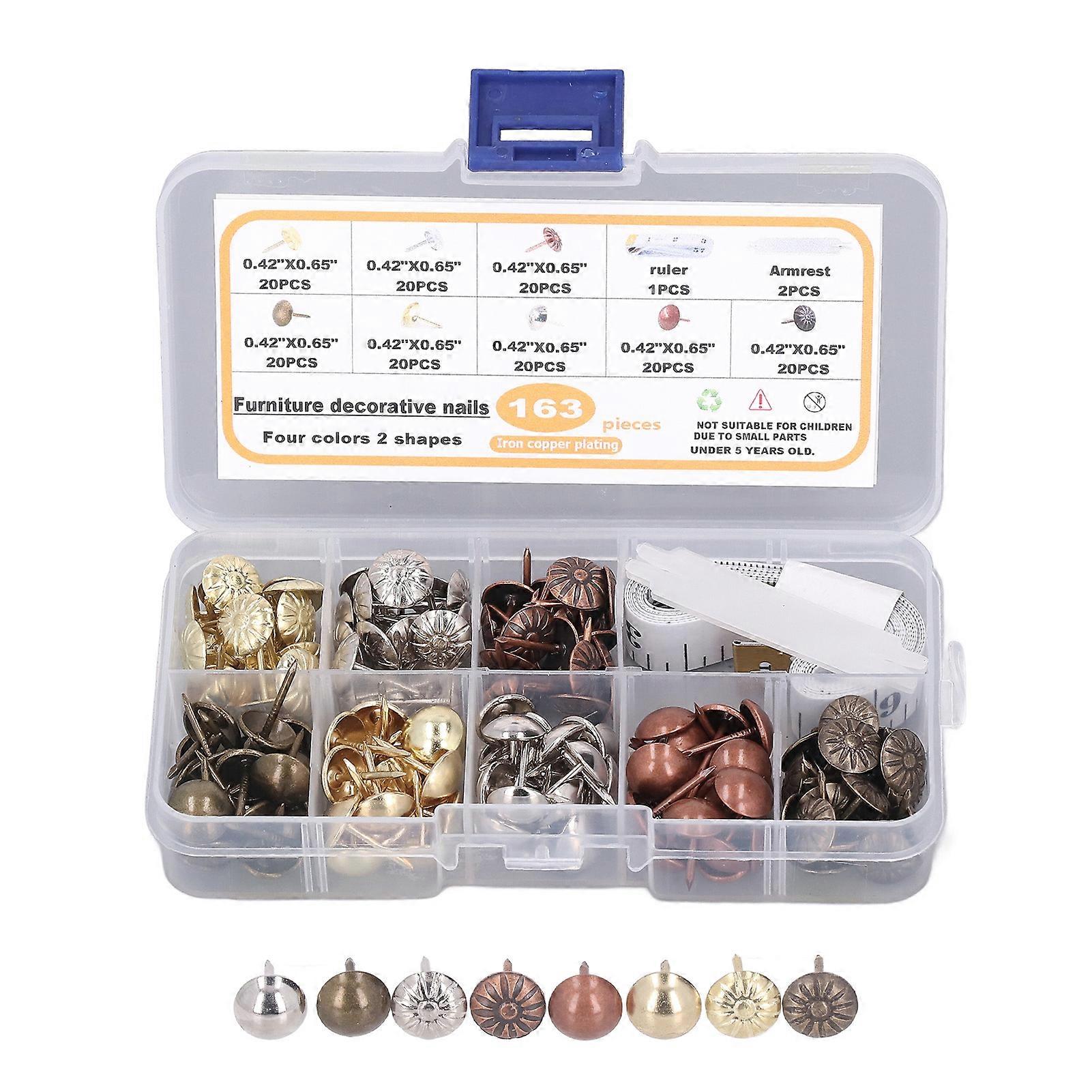 163 יחידות ריפוד להדביק פלדת פחמן ללא חלודה עמיד בפני קורוזיה מסמר דקורטיבי עתיק לצביעת רהיטים