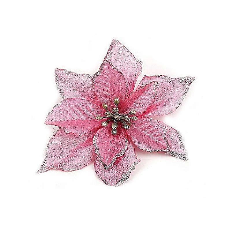10 stk / pose eksplosjoner Jule dekorativ kunstig blomst juletre anheng