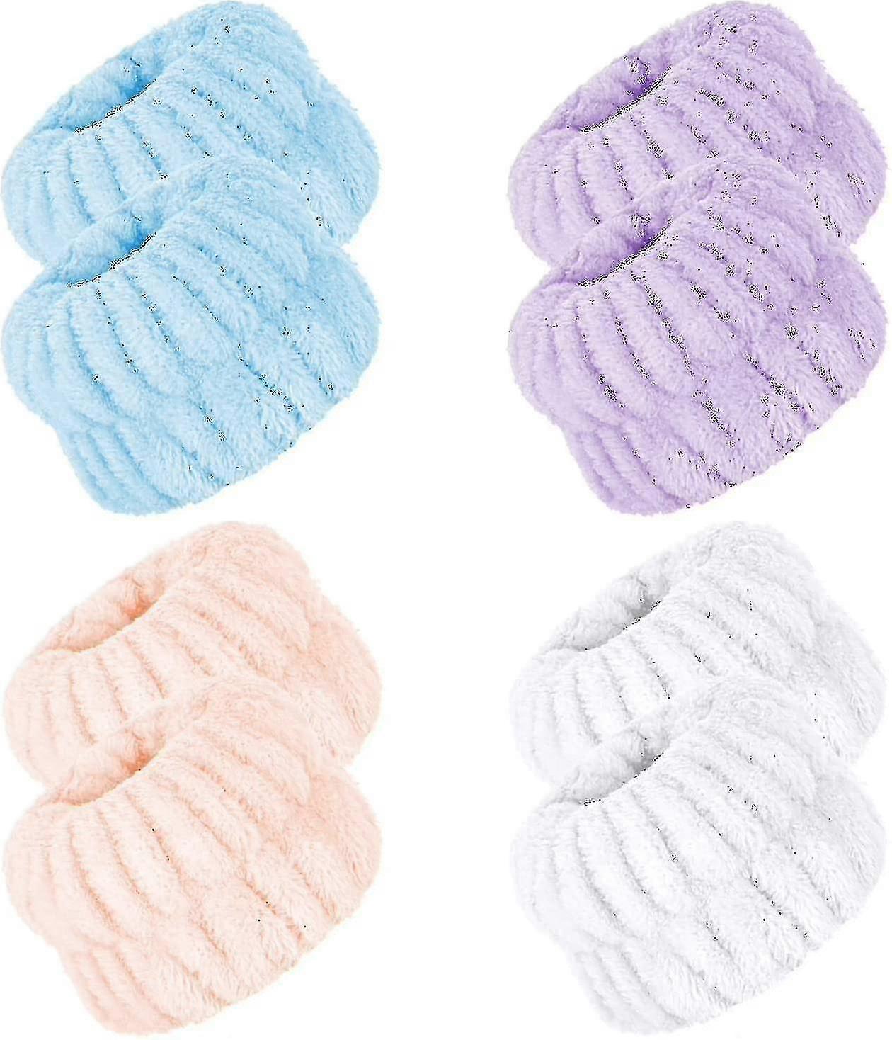 8 Pcs Face Washing Wristbands Microfiber Wrist Wash Towel Band Spa Wristbands For Washing Face Absorbent
