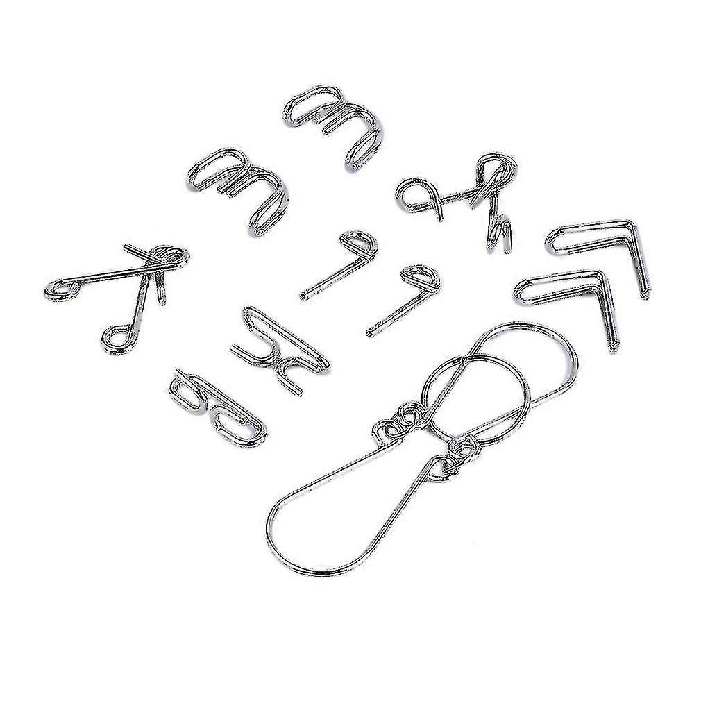7pcs/set Brain Teaser Metal Iq Puzzle Ring Test Mind Game Child Magic Toy