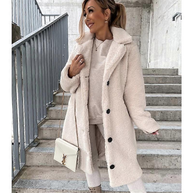 Womens Fleece Coat, Spring and Winter Fashion Fuzzy Jacket Faux Fur Fluffy Cardigan Overcoat