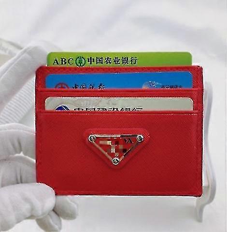 Unisex Pu läder korthållare Prada Card Wallet 4 lager Ultra Slim Card Case För