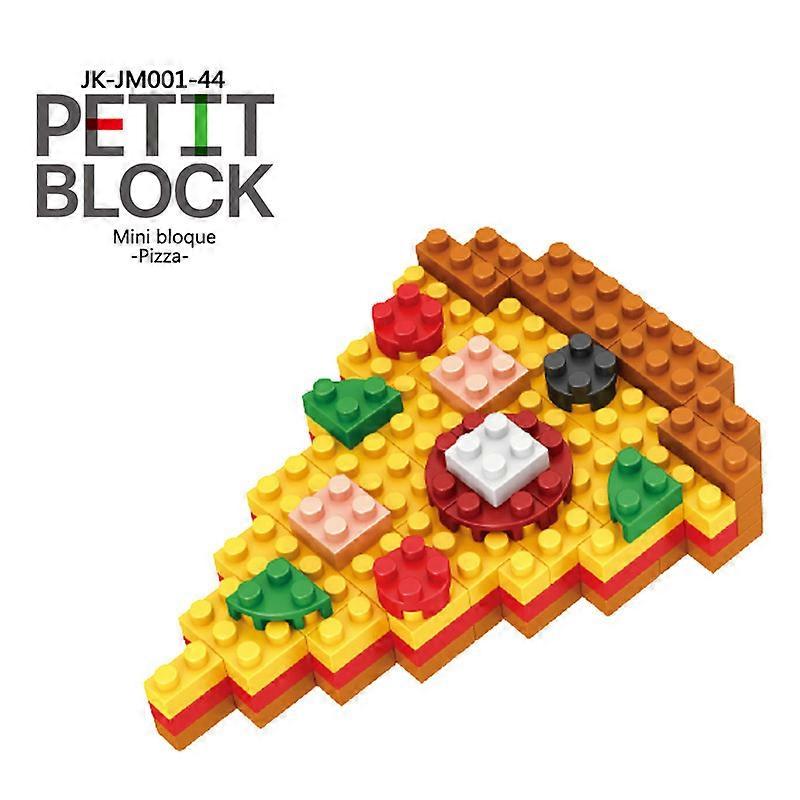 ミニビルディングブロック、DIYファーストフード、ハンバーガーフライ、ピザ、ホットドッグフードモデル、マイクロ人工ダイヤモンドビルディングブロック、キッズビルディング玩具、ホリデーGIF