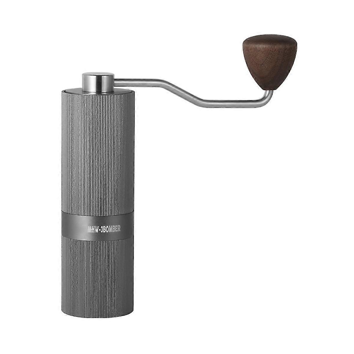 Moulin à café manuel avec machine à expresso réglable à 24 positions en acier inoxydable 420 gris