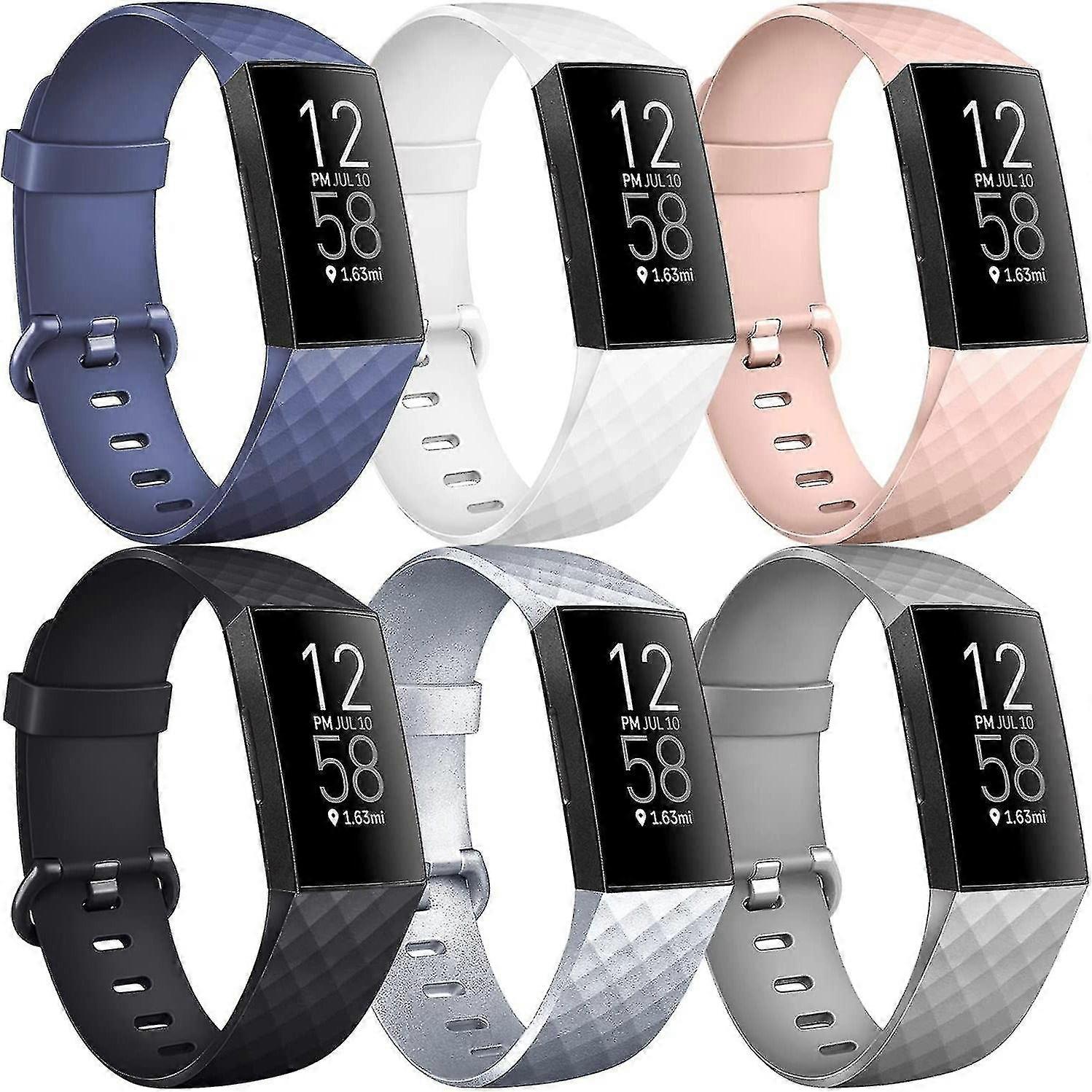 Replacement Bracelet 6 Pack Bands For Fitbit Charge 4