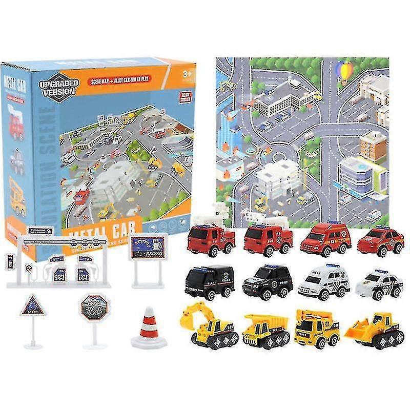 Christmas Advent Calendar 2022, Kids Building Toys Advent Calendar Countdown To Christmas With Vehicles Pull Back Cars Construction Toys 12/ 24 Days C