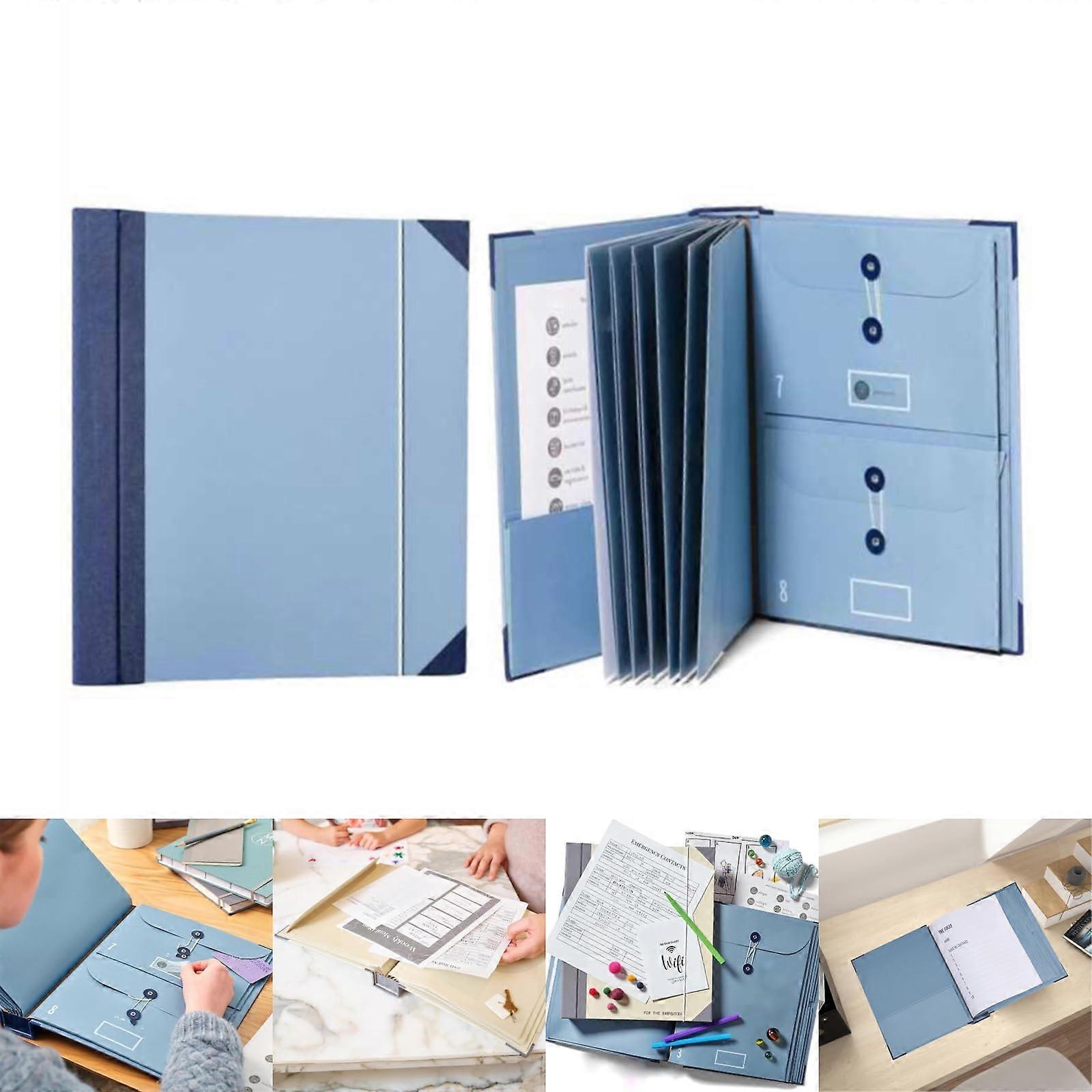 Folio Folders with Pockets - Accordion File Organizer for Paper, Bill, Family Important Documents Organizer, in Case I Go Missing Binder -GSL