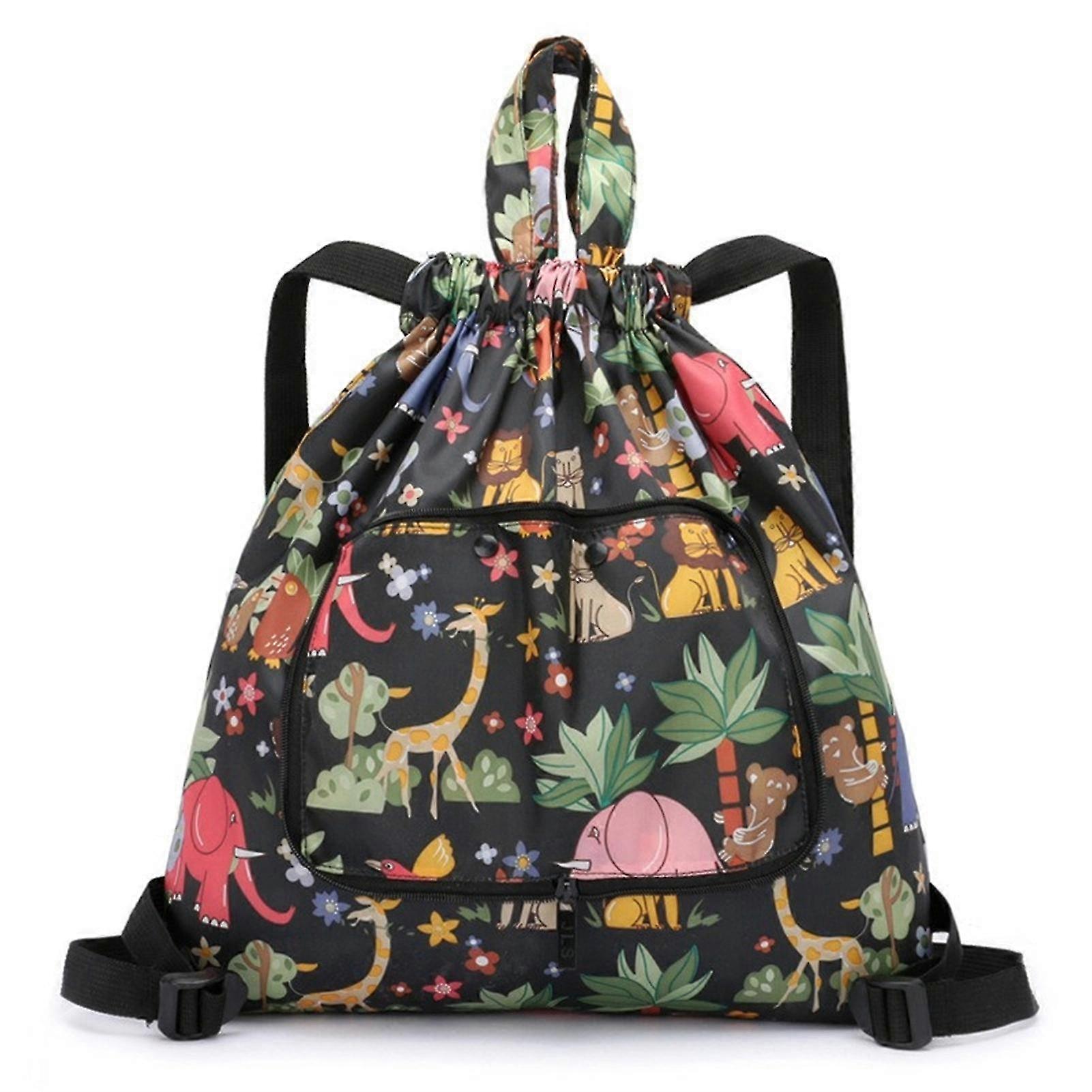 Large Capacity Foldable Travel Backpack Drawstring Waterproof Tote Bag (B)