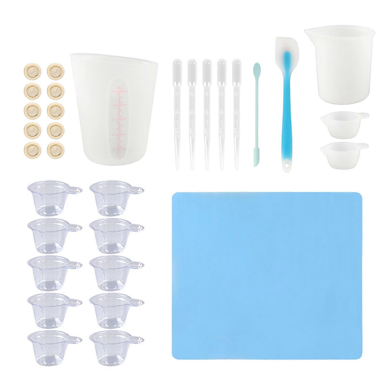 Silicone Measuring Cup Tool Kit Spatula Finger Gloves Pipettes Epoxy Resin Mixing Tool Set for Crafts  Tool Set