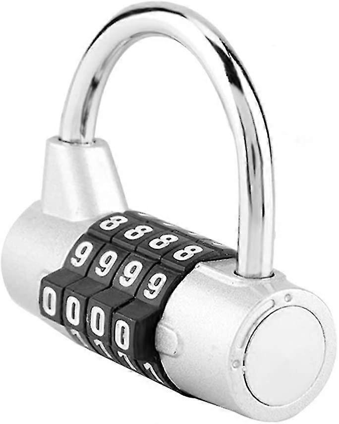 Digit Combination Padlock, 4 Digit Code Outdoor Password Padlock For Travel Locker/suitcase/gym, Security Password Lock(silver)