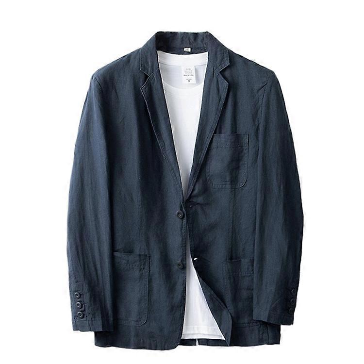Men's Linen Blazer Lightweight Jacket Coat Two Button