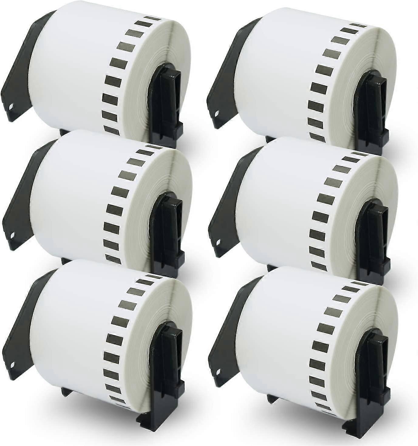 Compatible Dk-2205 Continuous Length 2-3/7" X 100\'(62mm X 30.48m) Replacement Labels,compatible With Brother Ql Label Printers [10 Rolls + 2 Refillab