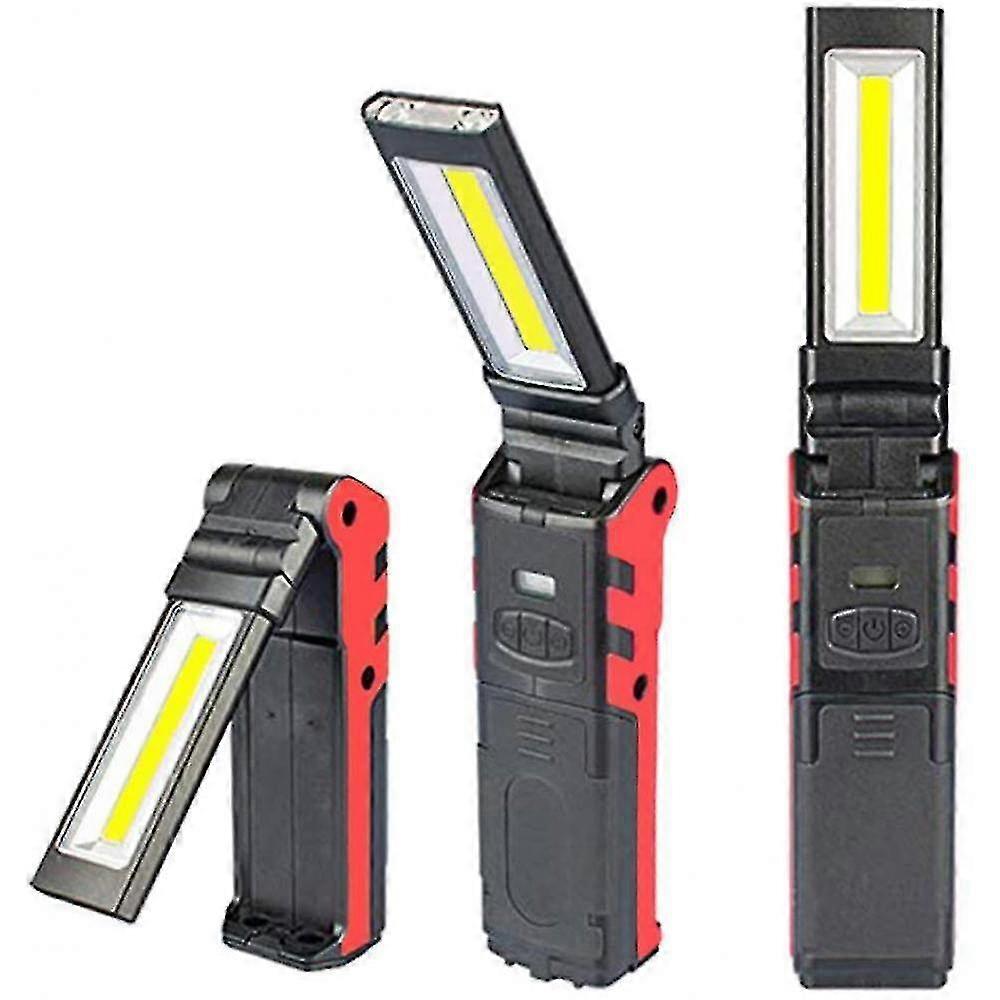 Usb Rechargeable Work Lamp, Cob Flashlight Torch,led Inspection Lamp With Magnetic Base (1 Pc)