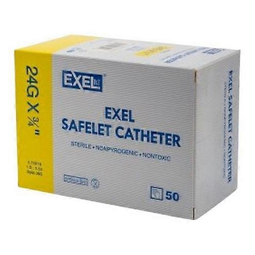 Exel Disposable Safelet IV Catheters 24G X .75 ,50 Count