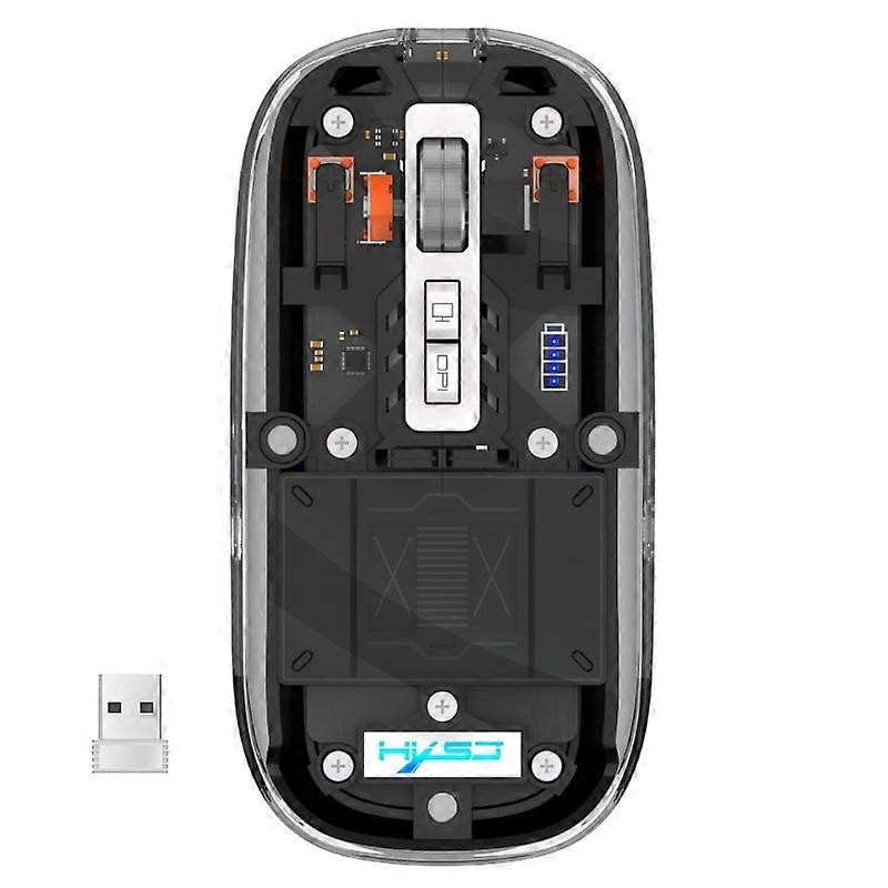Transparent Gaming Mouse 2.4G/Bluetooth RGB Backlit Rechargeable for Computer