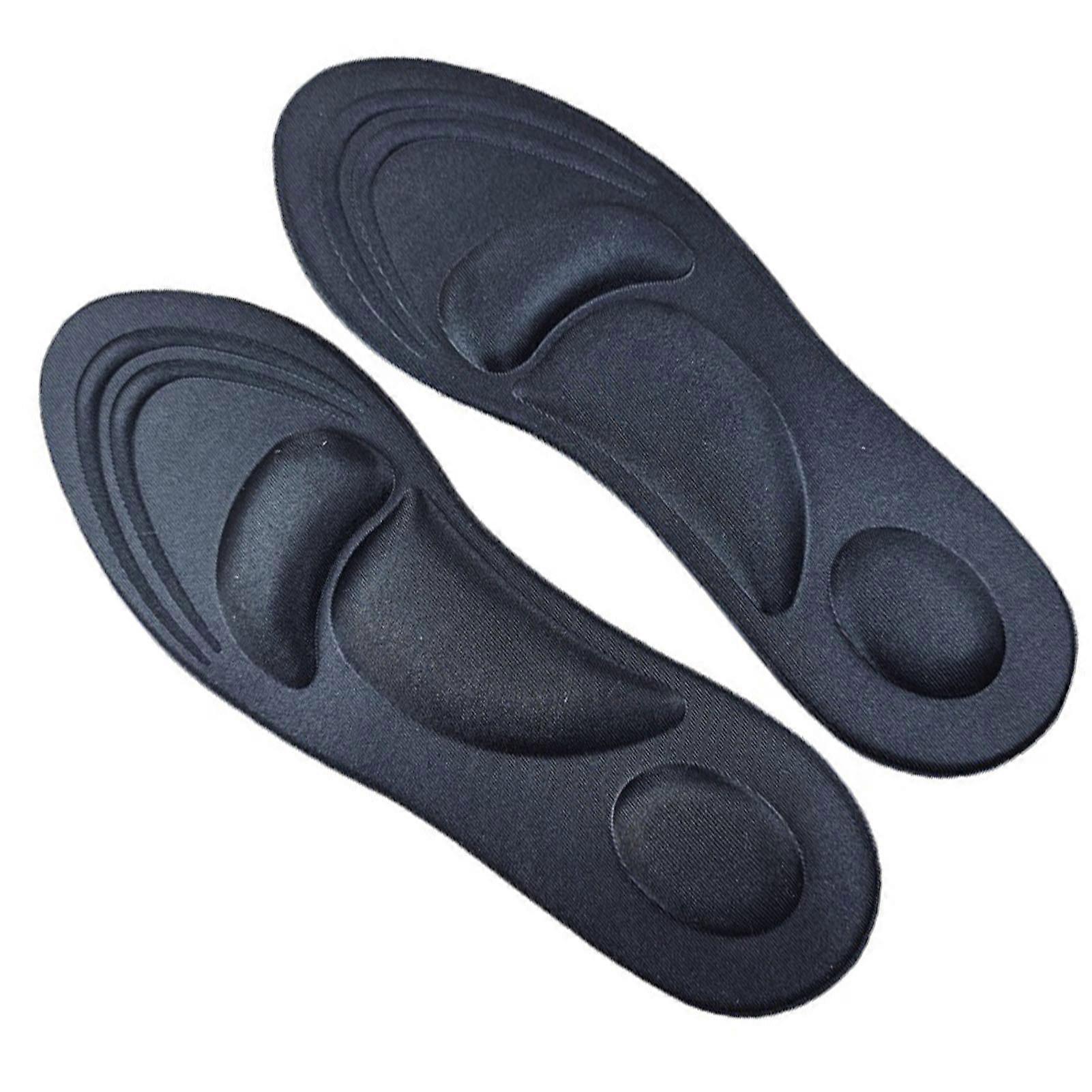 1 Pair Durable Foam Arch Support Insoles - Breathable Soft Comfortable Cuttable - Black - Universal Size
